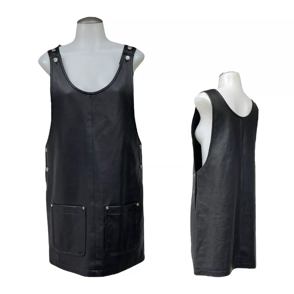 VTG 90s ROAD RAGS super soft Vegan Leather Jumper Dress, size M